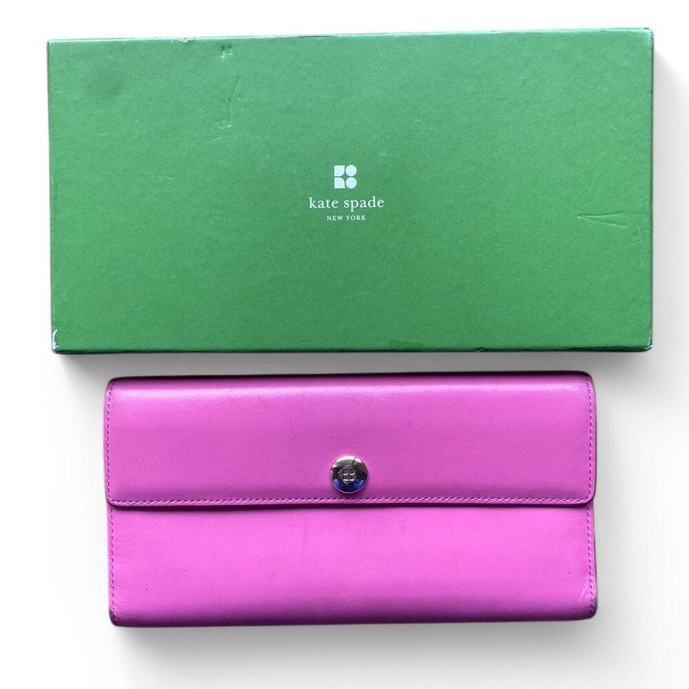 Kate Spade Maria Hot Pink Leather Small Wallet Clutch
